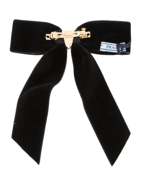 prada velour bow hair clip.